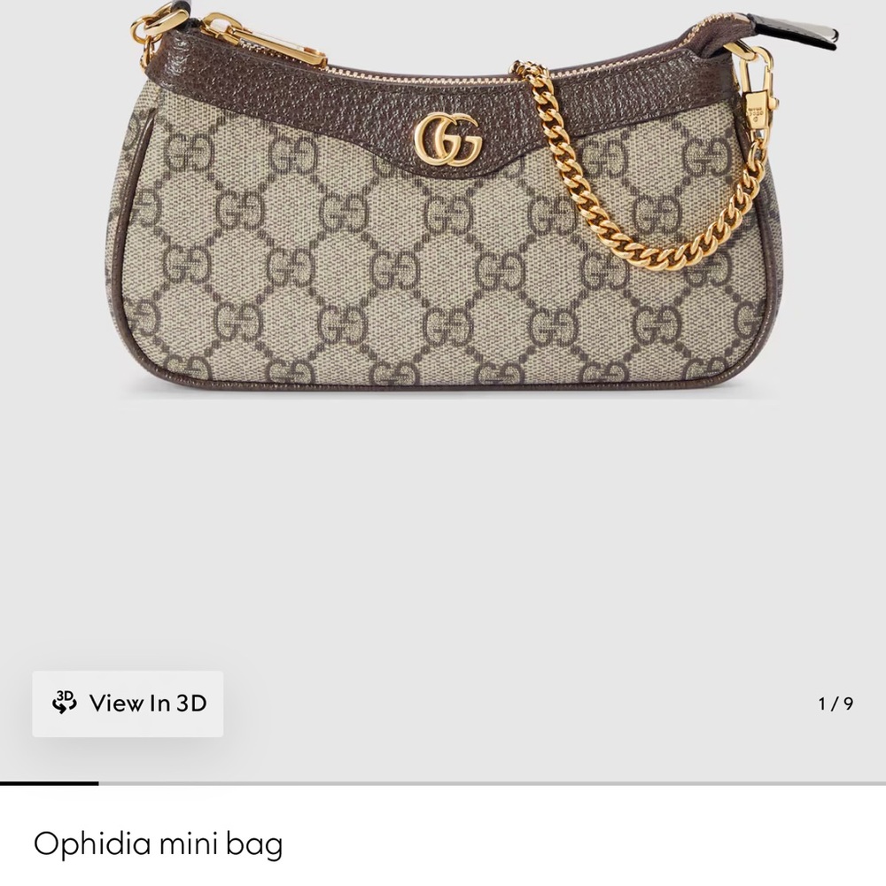 Gucci Ophidia Mini Bag - Brown and Gold
